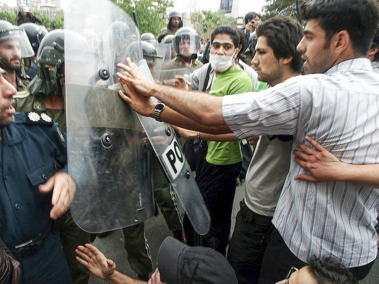 Scenes from the Iranian Green Movement protests, documenting public demonstrations in Iran — photo by Farhad Rajabali