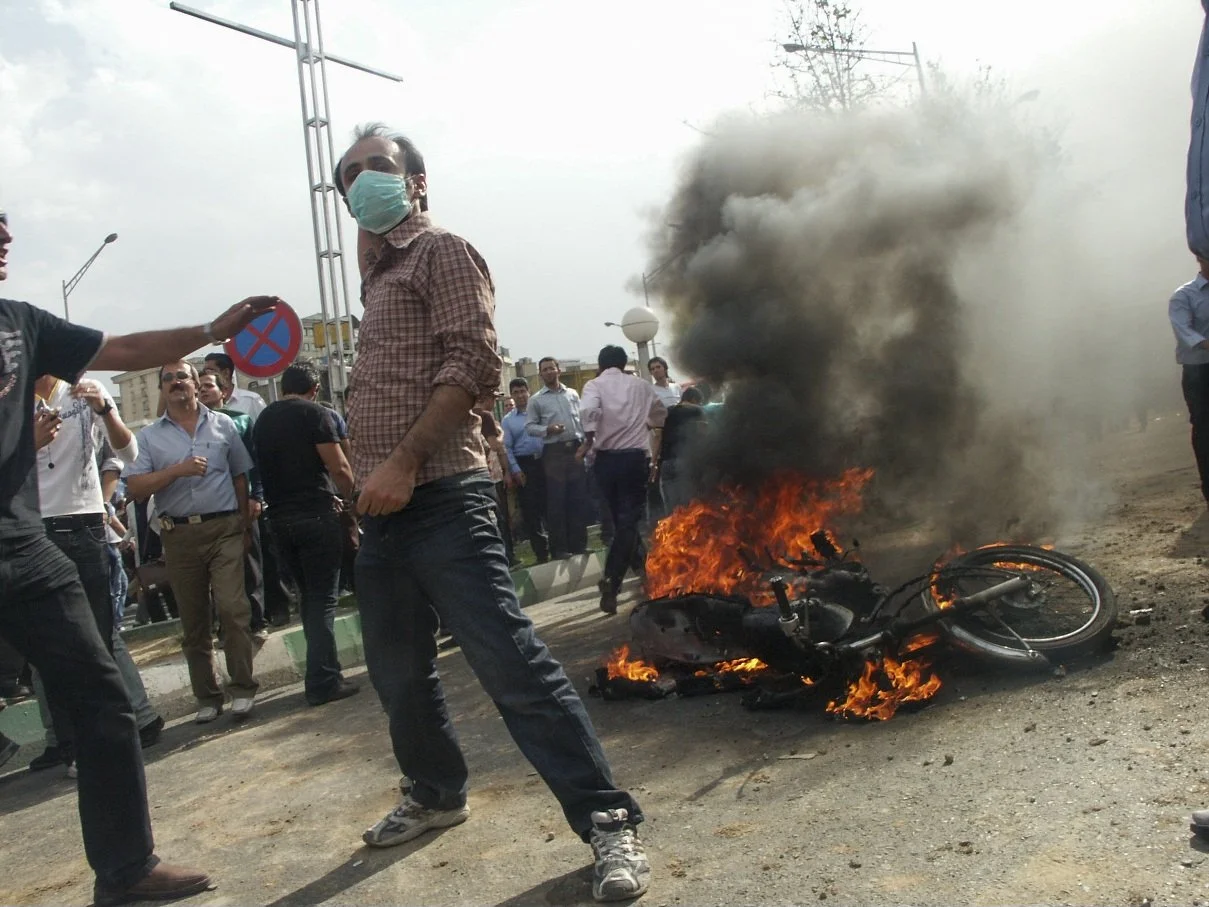 Scenes from the Iranian Green Movement protests, documenting public demonstrations in Iran — photo by Farhad Rajabali