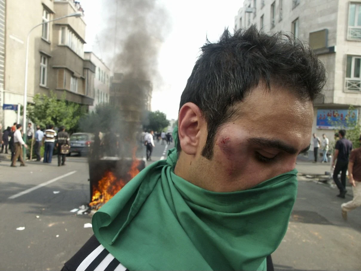 Scenes from the Iranian Green Movement protests, documenting public demonstrations in Iran — photo by Farhad Rajabali