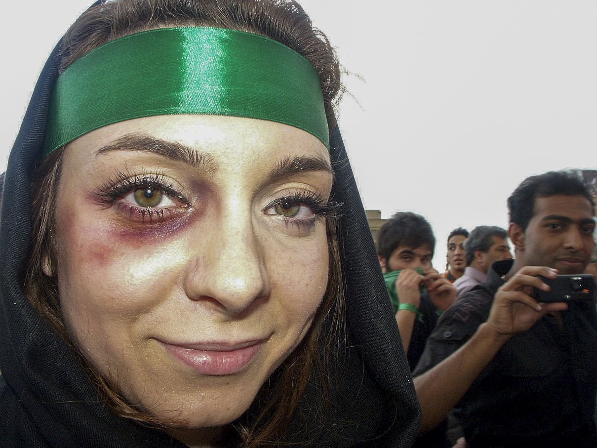 Scenes from the Iranian Green Movement protests, documenting public demonstrations in Iran — photo by Farhad Rajabali