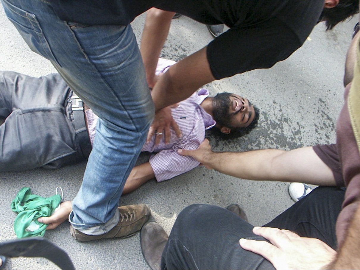 This image is part of the Green Movement documentary series, recorded during the 2009 protests in Tehran, Iran. The project documents everyday scenes and public demonstrations, reflecting resilience, collective presence, and civilian life during a si