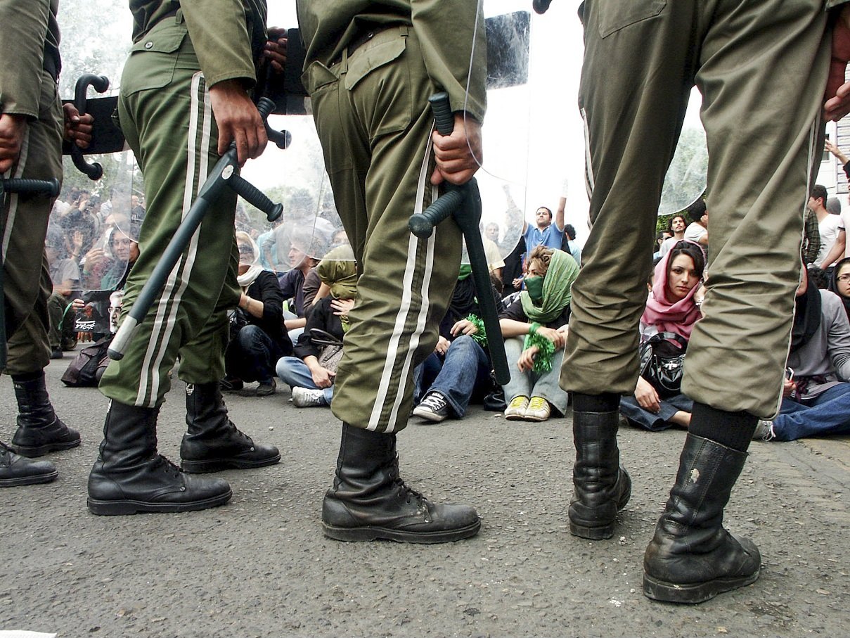 This image is part of the Green Movement documentary series, recorded during the 2009 protests in Tehran, Iran. The project documents everyday scenes and public demonstrations, reflecting resilience, collective presence, and civilian life during a si