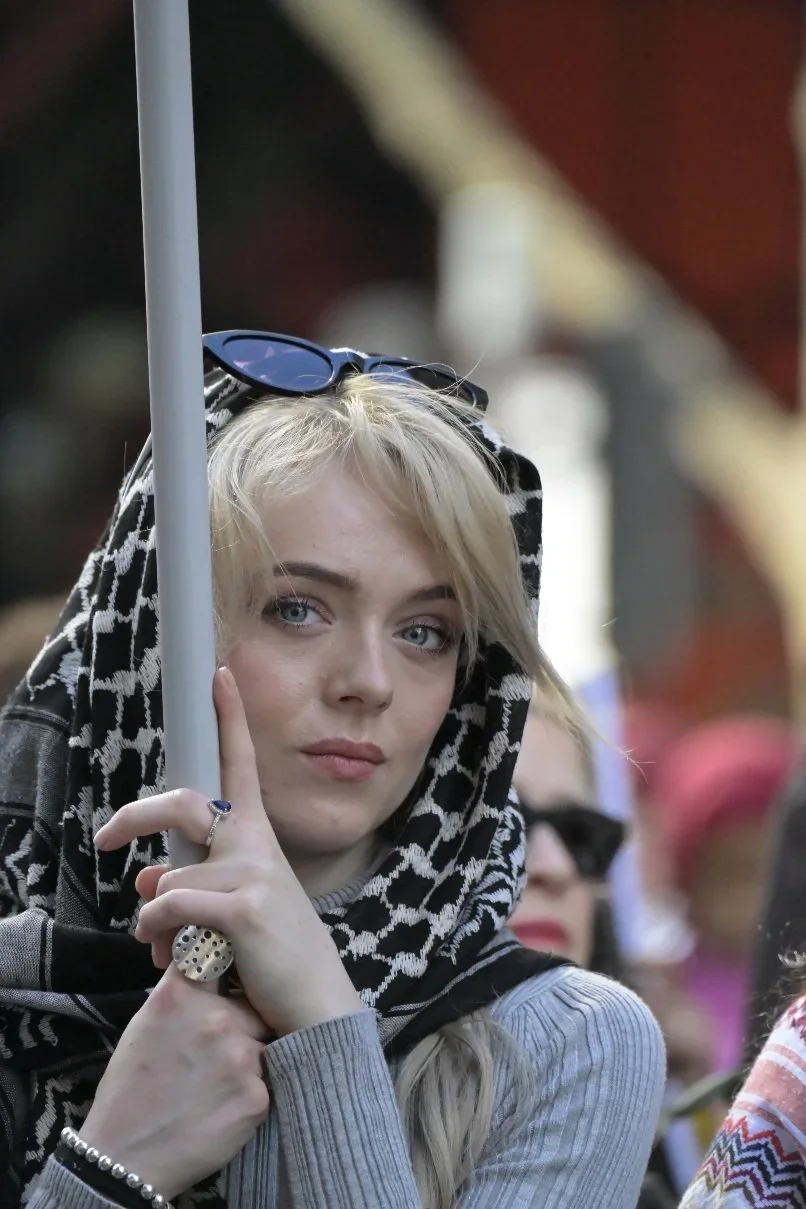 Editorial photograph from pro-Palestine demonstrations held in Melbourne during September–October 2025, documenting public protest, civic participation, and collective expression in urban space. Part of a long-form documentary project by photographer