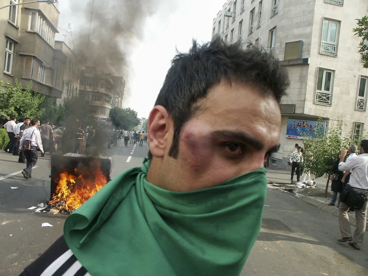 Scenes from the Iranian Green Movement protests, documenting public demonstrations in Iran — photo by Farhad Rajabali