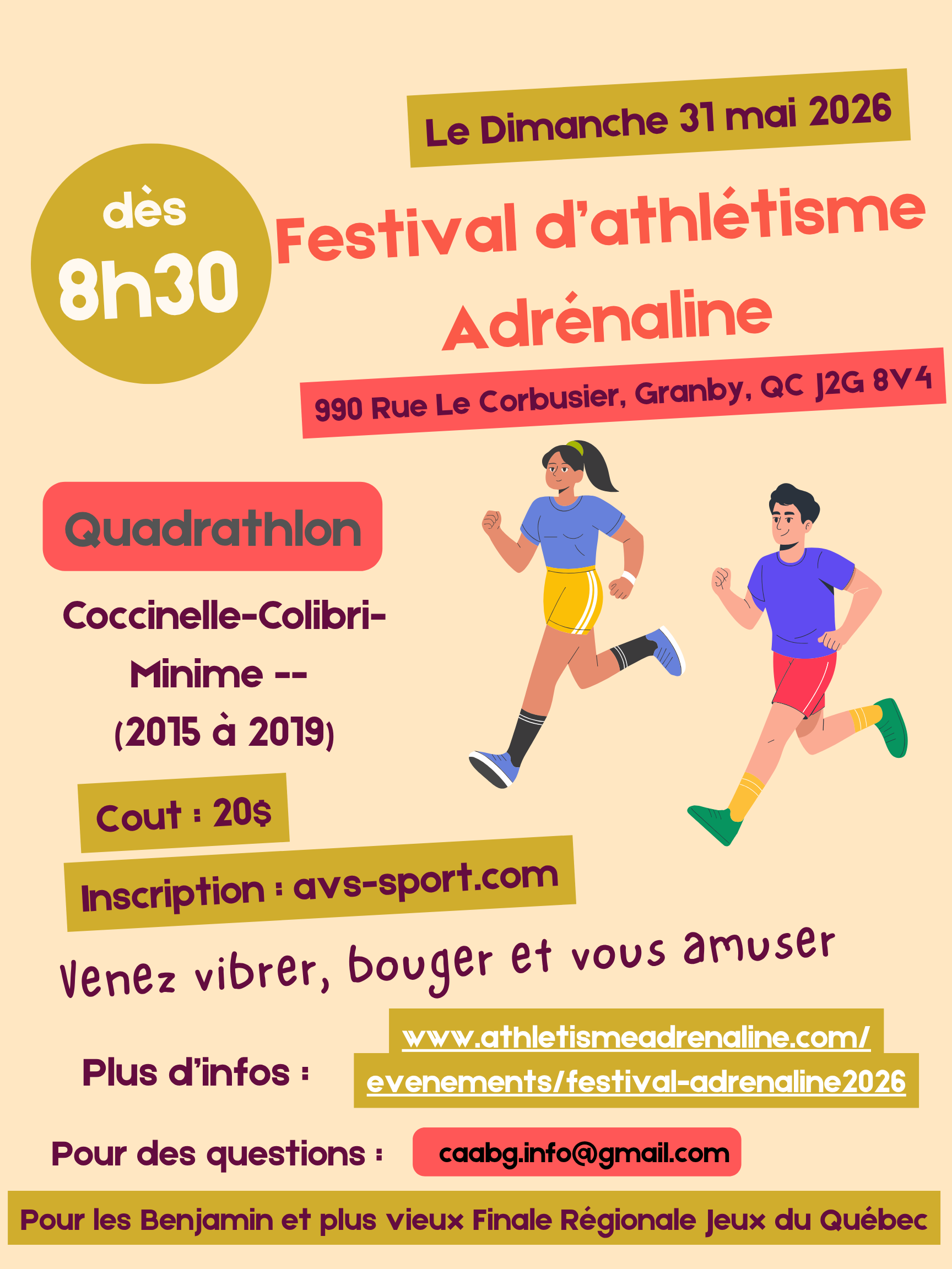 Festival d'athlétisme Adrénaline extérieur