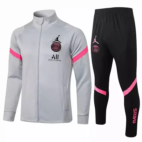 Silver/Pink & Black Full Zip PSG Tracksuit Kit