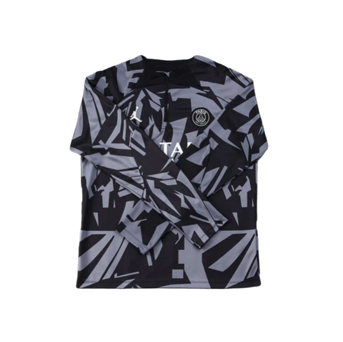 Black/Grey Shattered Quarterzip Top