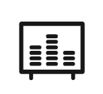 Graphic equalizer display with vertical bars of varying heights