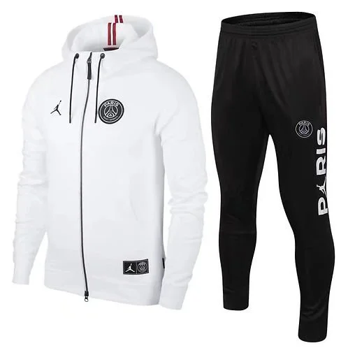 White/Black Full Zip Hoodie PSG Tracksuit