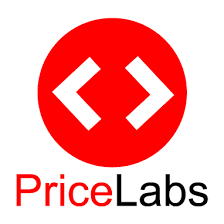 PriceLabs logo with red circle and white coding symbols