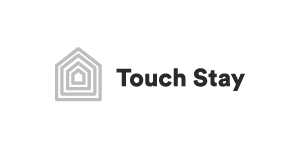 Touch Stay logo with house outline icon