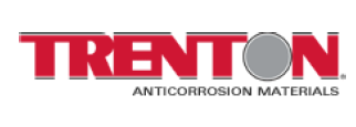 Trenton Anticorrosion Materials logo with red text and gray sphere