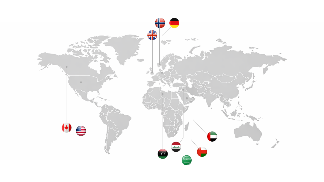 World map showing international operations and project locations of PiMSQuest