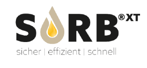 SORB XT logo with a teardrop symbol and the words 'sicher | effizient | schnell' in German