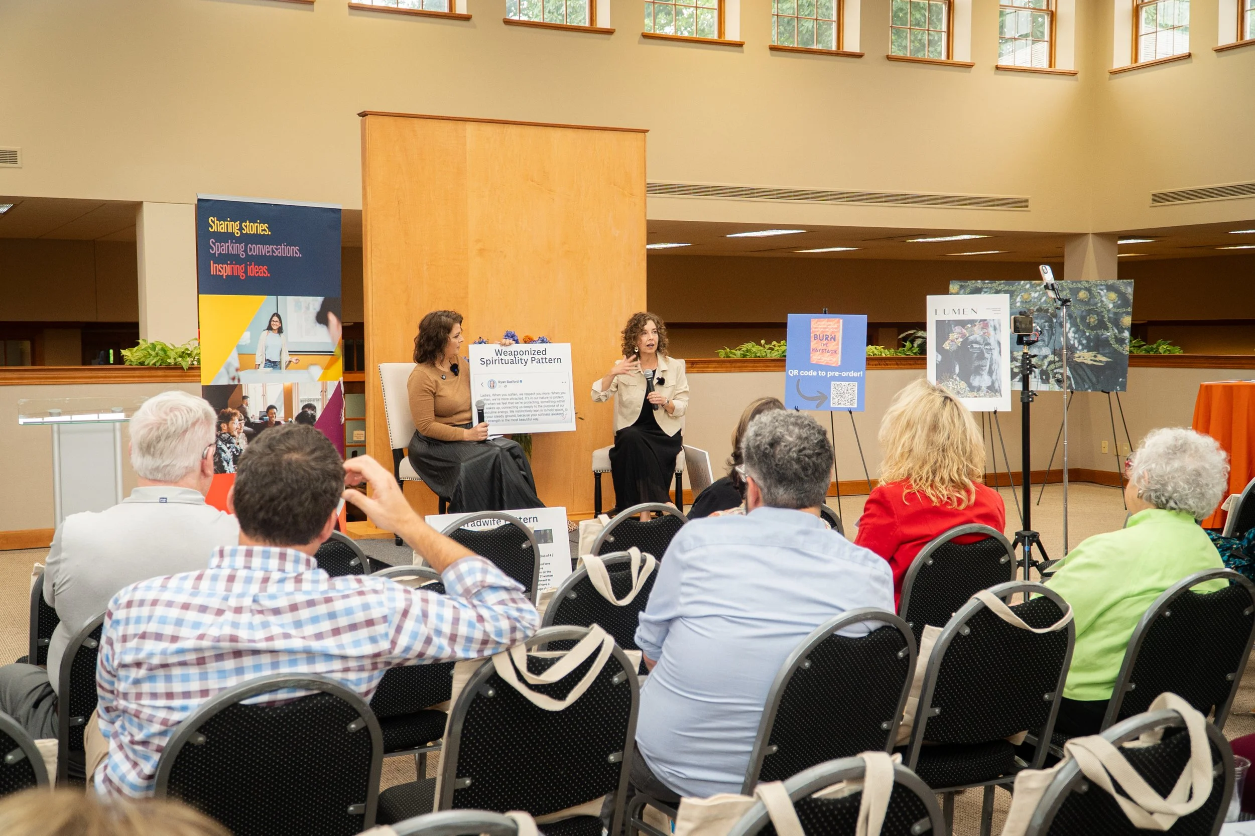 An image of Jennie Young delivering a presentation with a co-host.