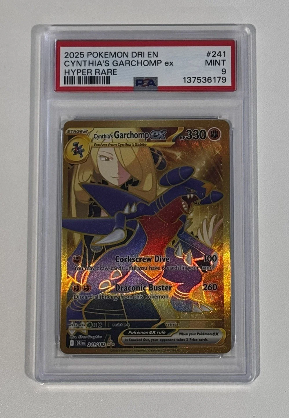 2025 Pokémon Destined Rivals Cynthia's Garchomp ex - Hyper Rare Mint PSA 9