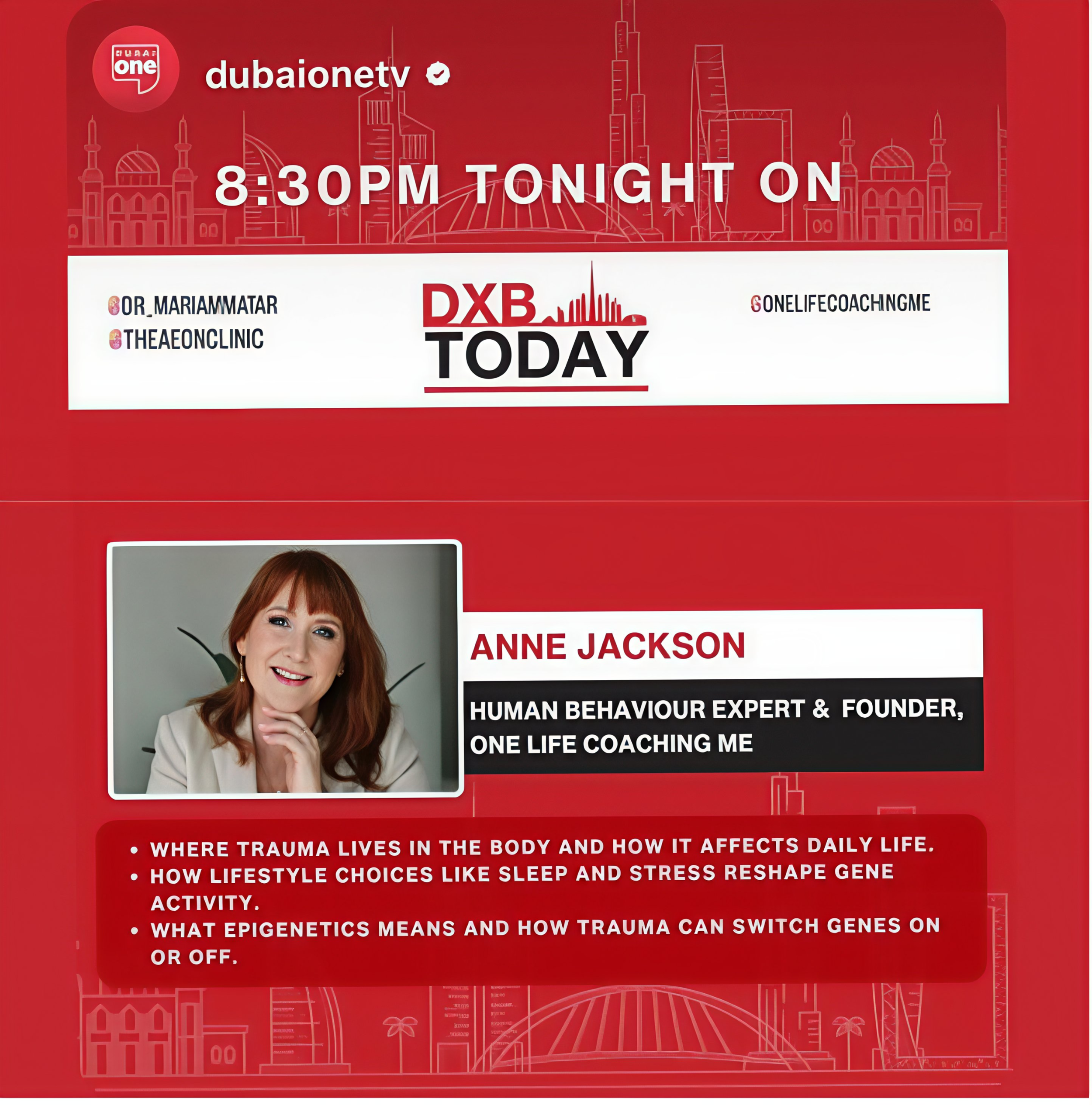 Announcement for Anne on DXB Today