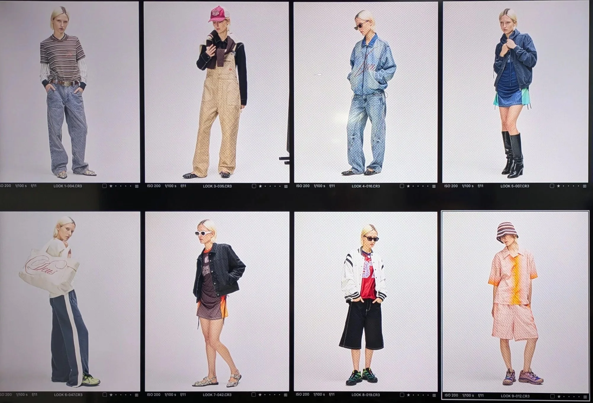 contact sheet for womens deus collection styled by buschy