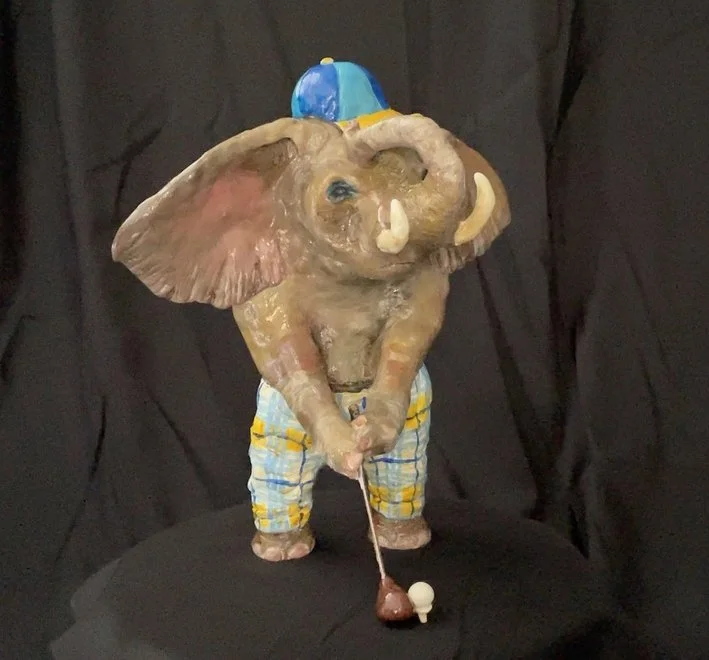 Elephant Playing Golf