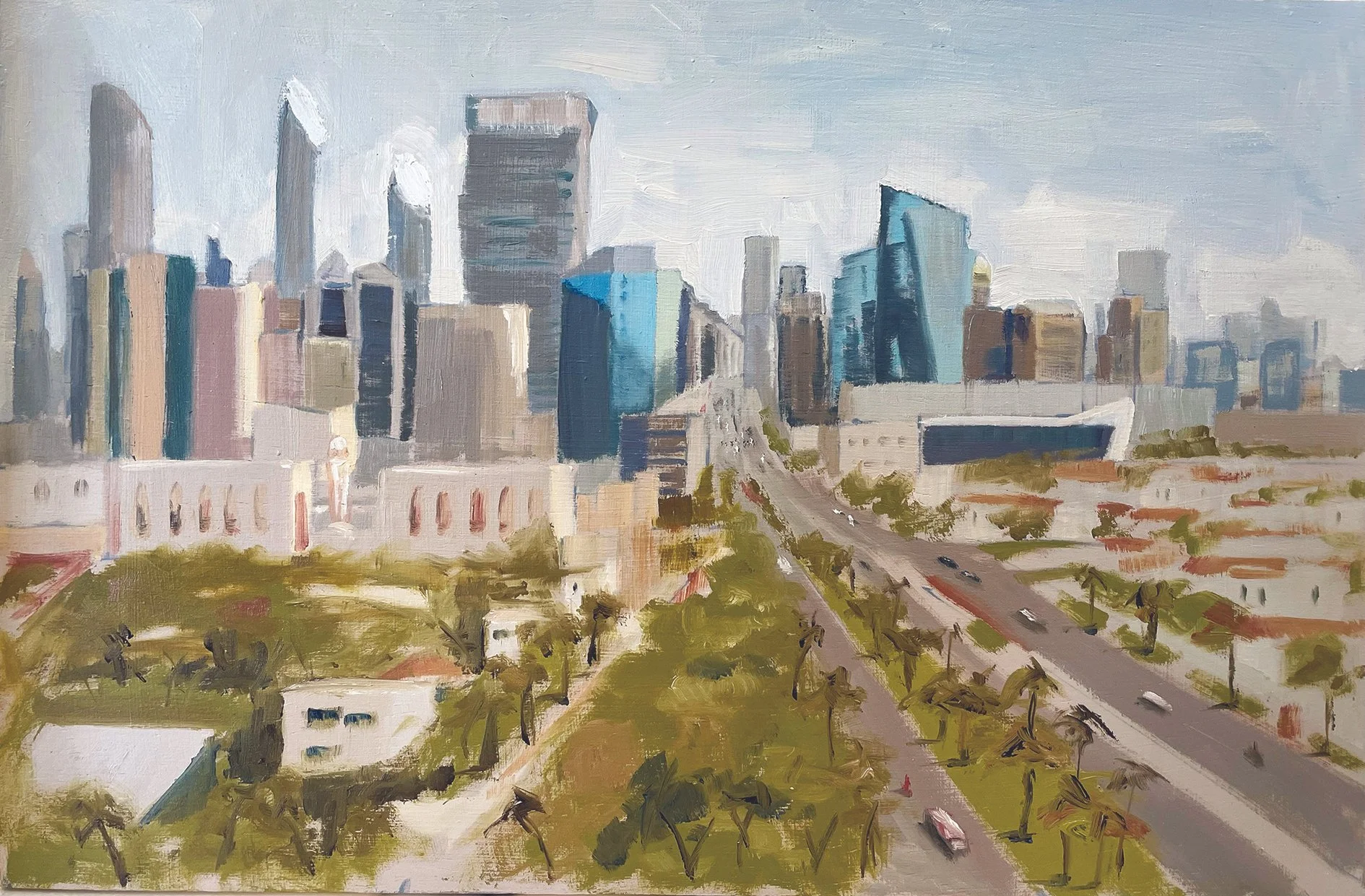 Abu Dhabi Skyline Original Painting