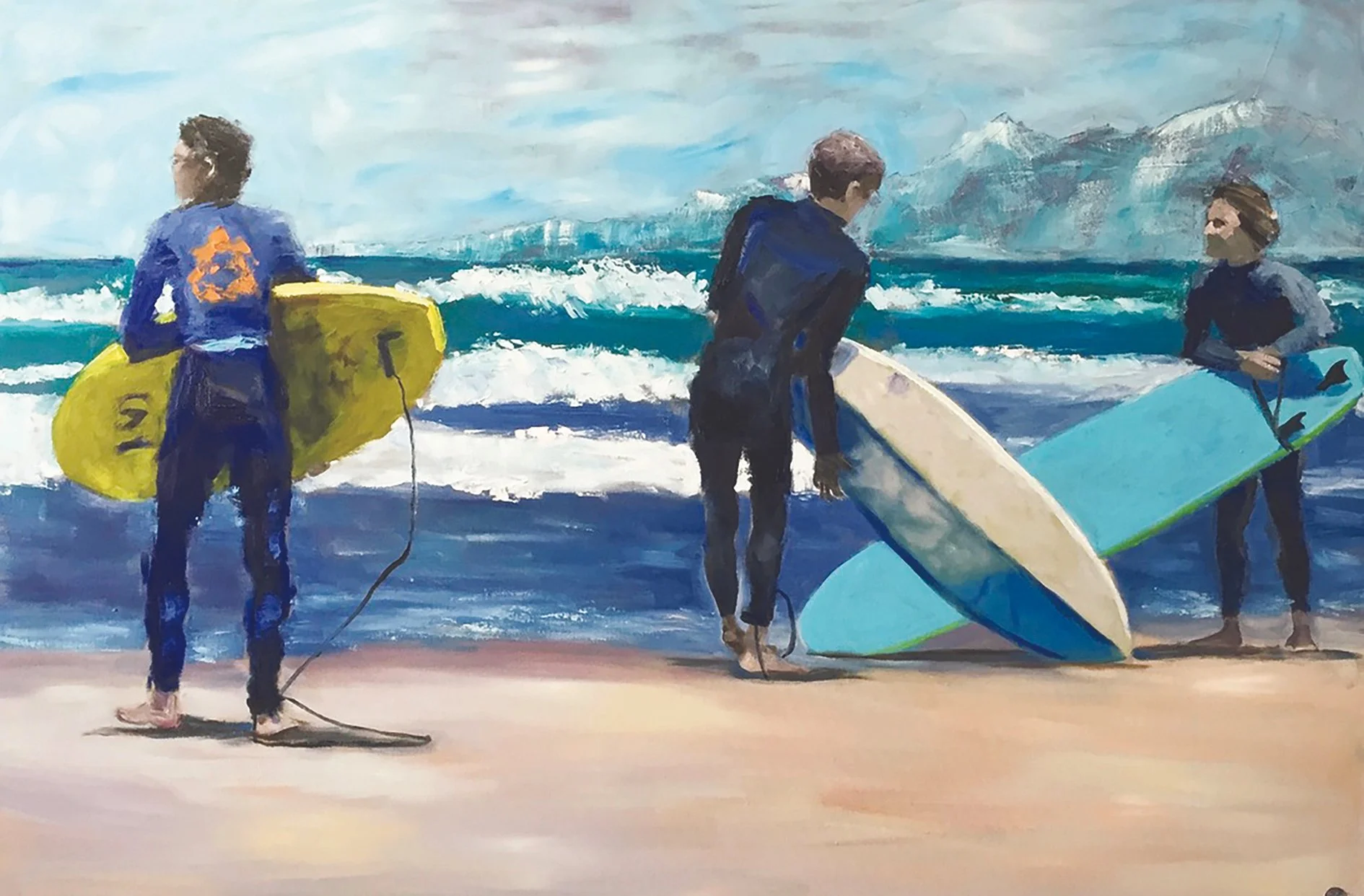 Surfers on the West Coast Small Print