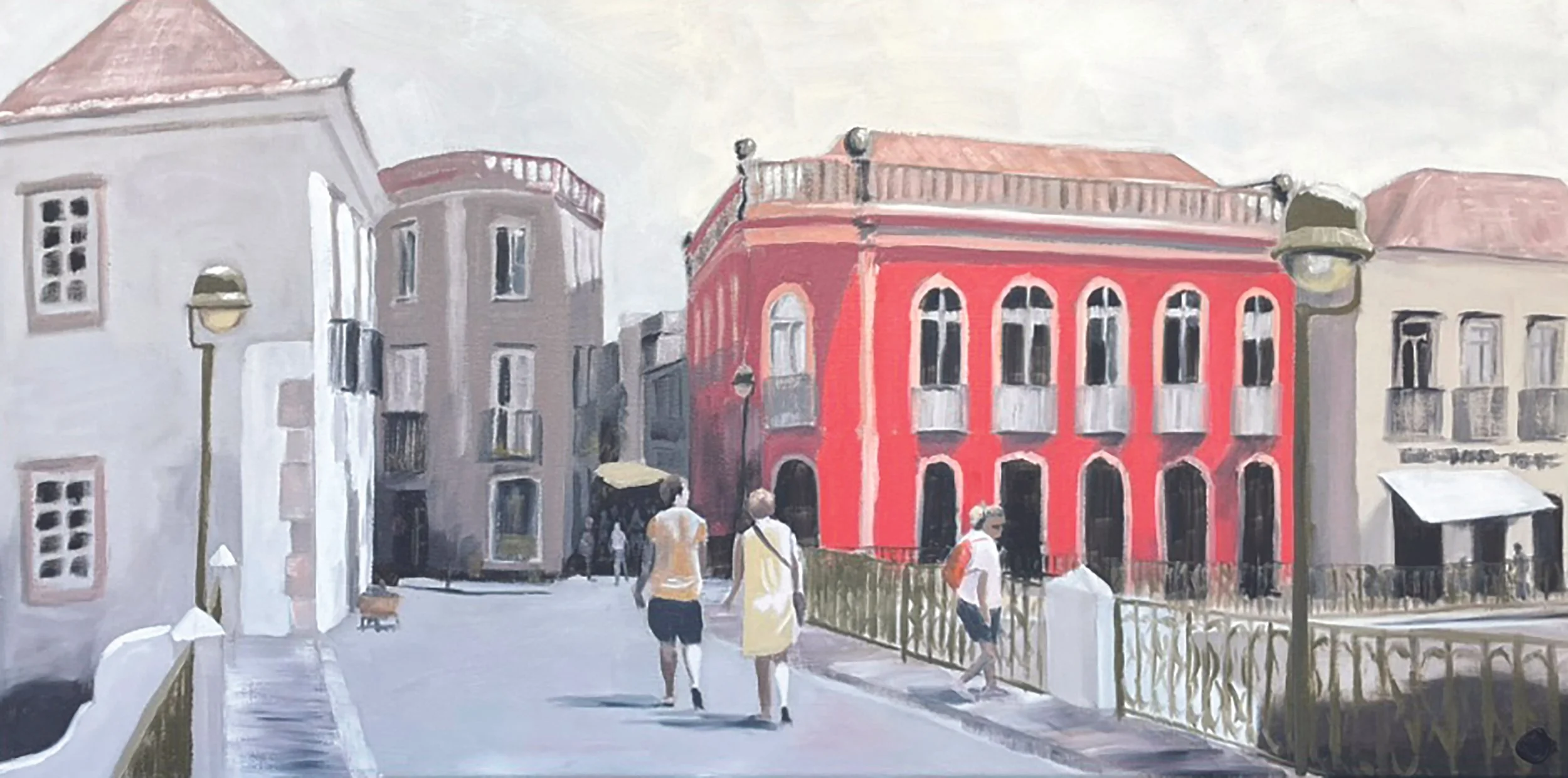 Roman Bridge Walk, Tavira Original Painting