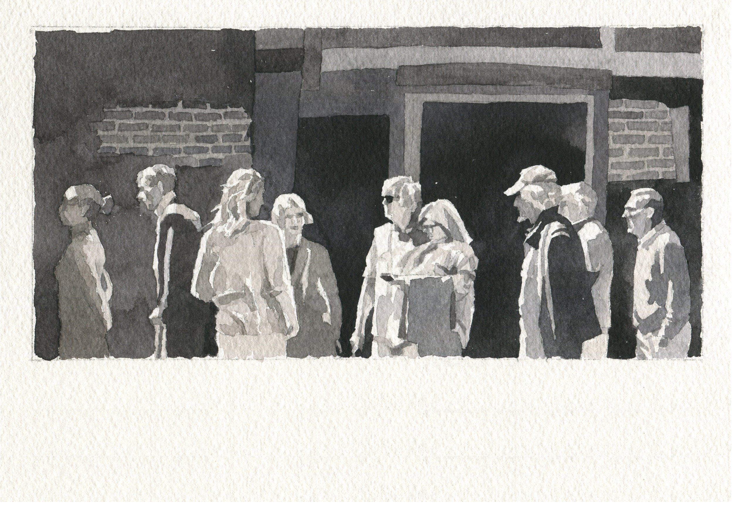 'The Queue' - created for the Brains Trust charity auction (h: 12cms x w:27)