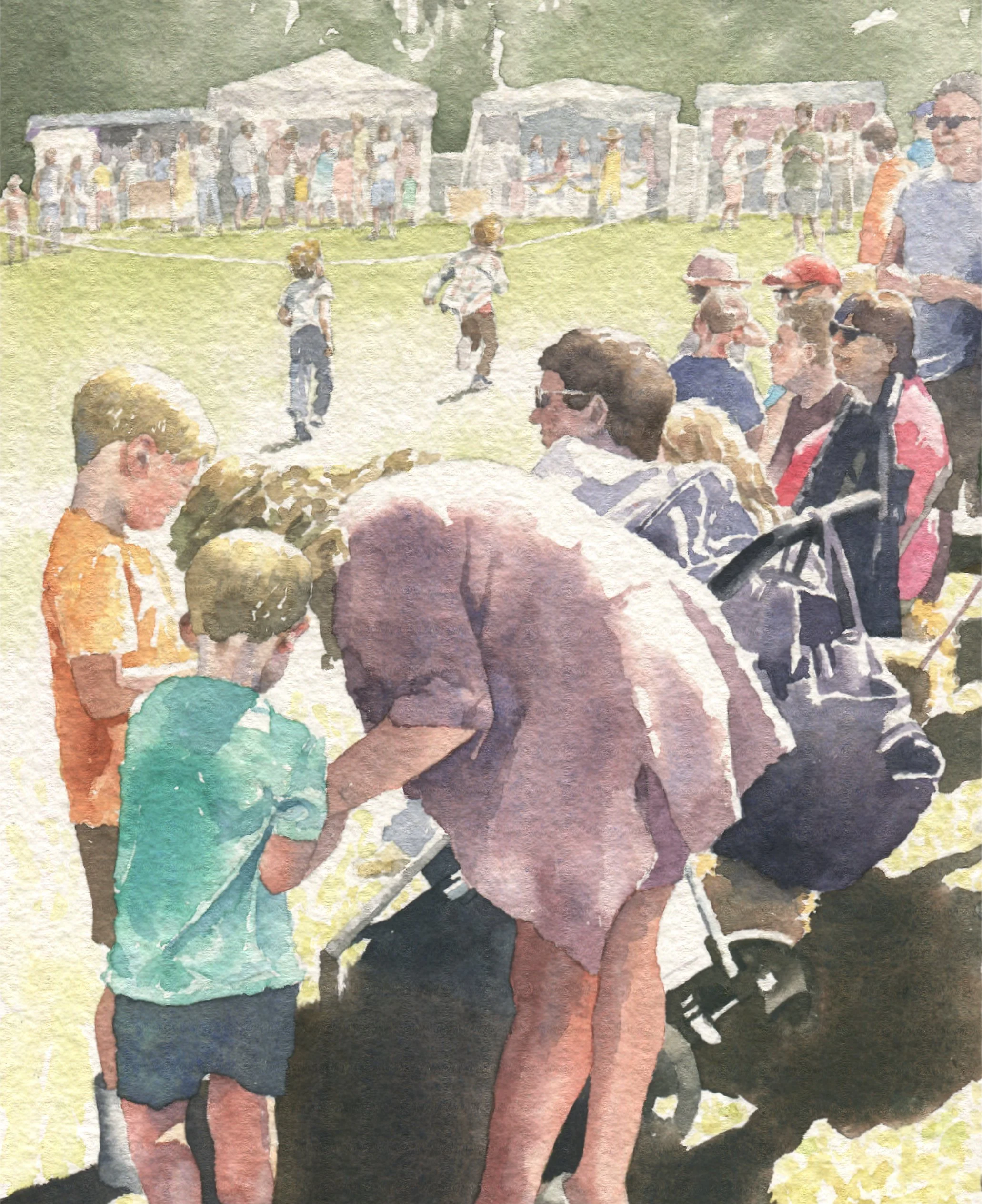 Detail from 'Westwell Fete' (original size: h:38cm x 17)