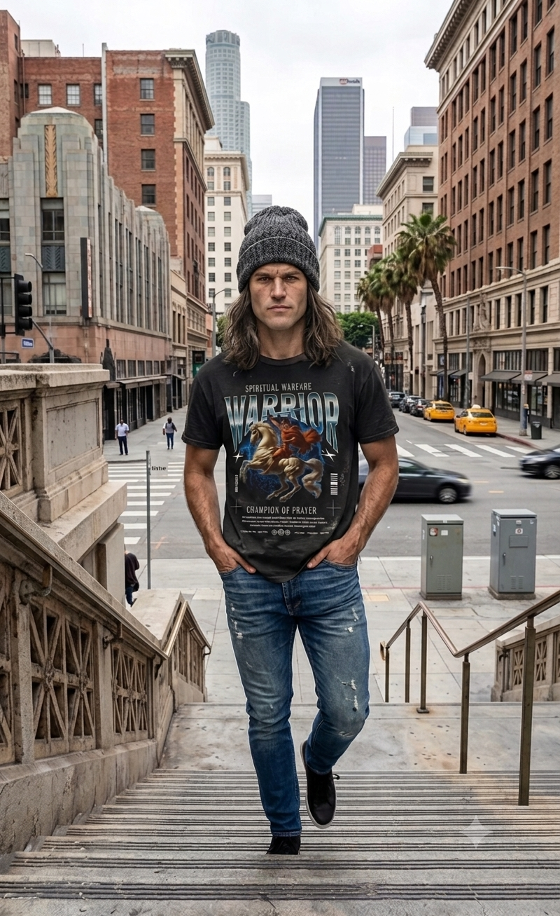 Spiritual Warfare Retro Streetwear T-Shirt