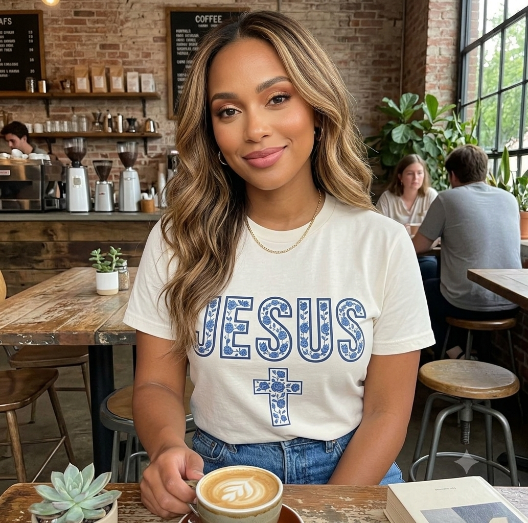 Women's "Jesus" Cross Graphic T-Shirt