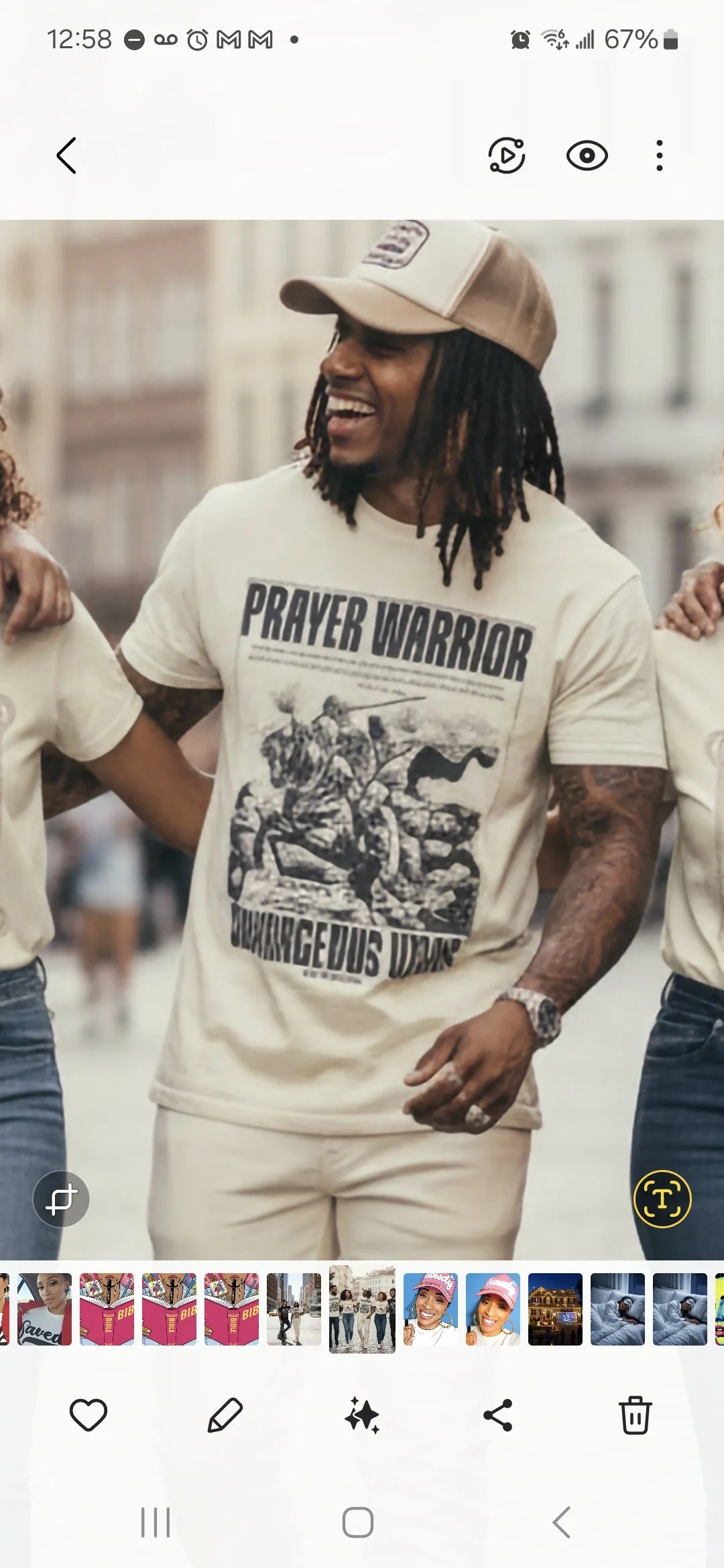 "Prayer Warrior" Vintage Graphic Tee