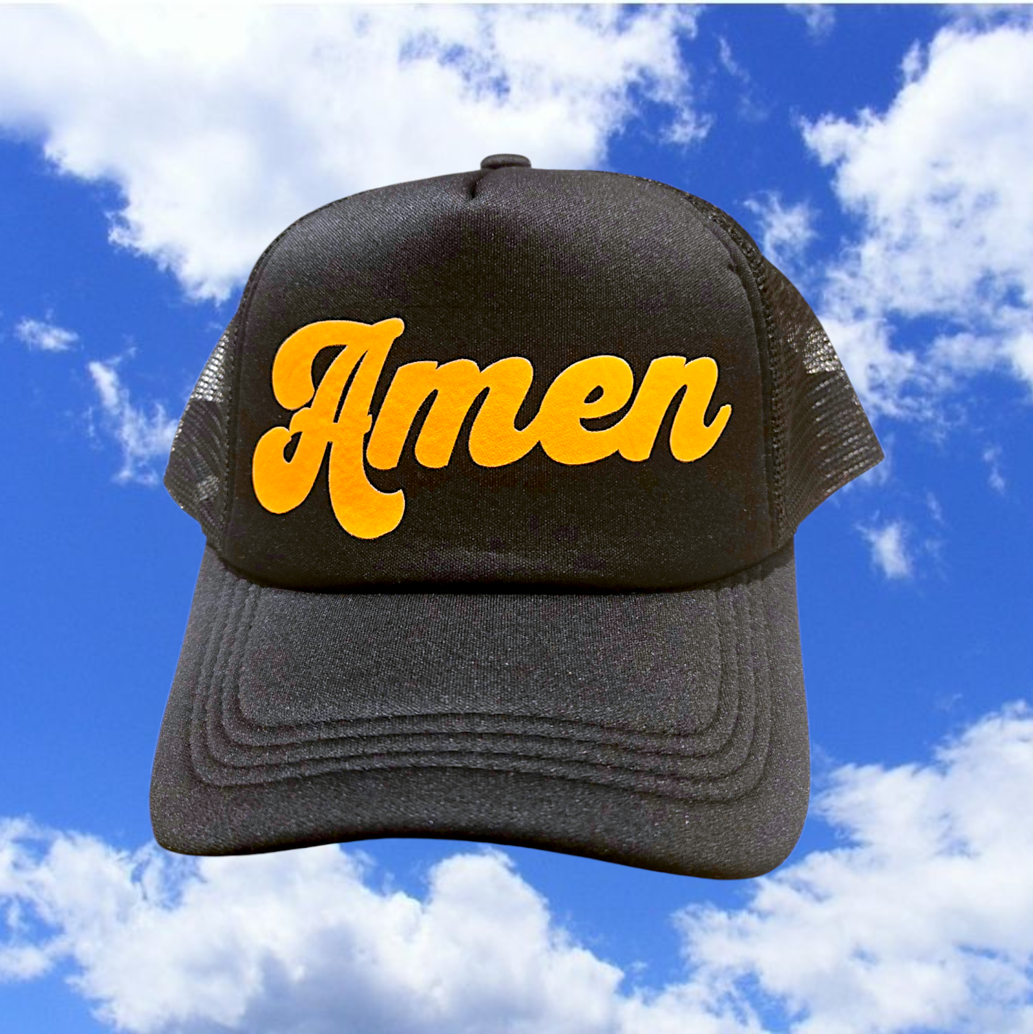 "Amen" Trucker Hat | Black & Orange
