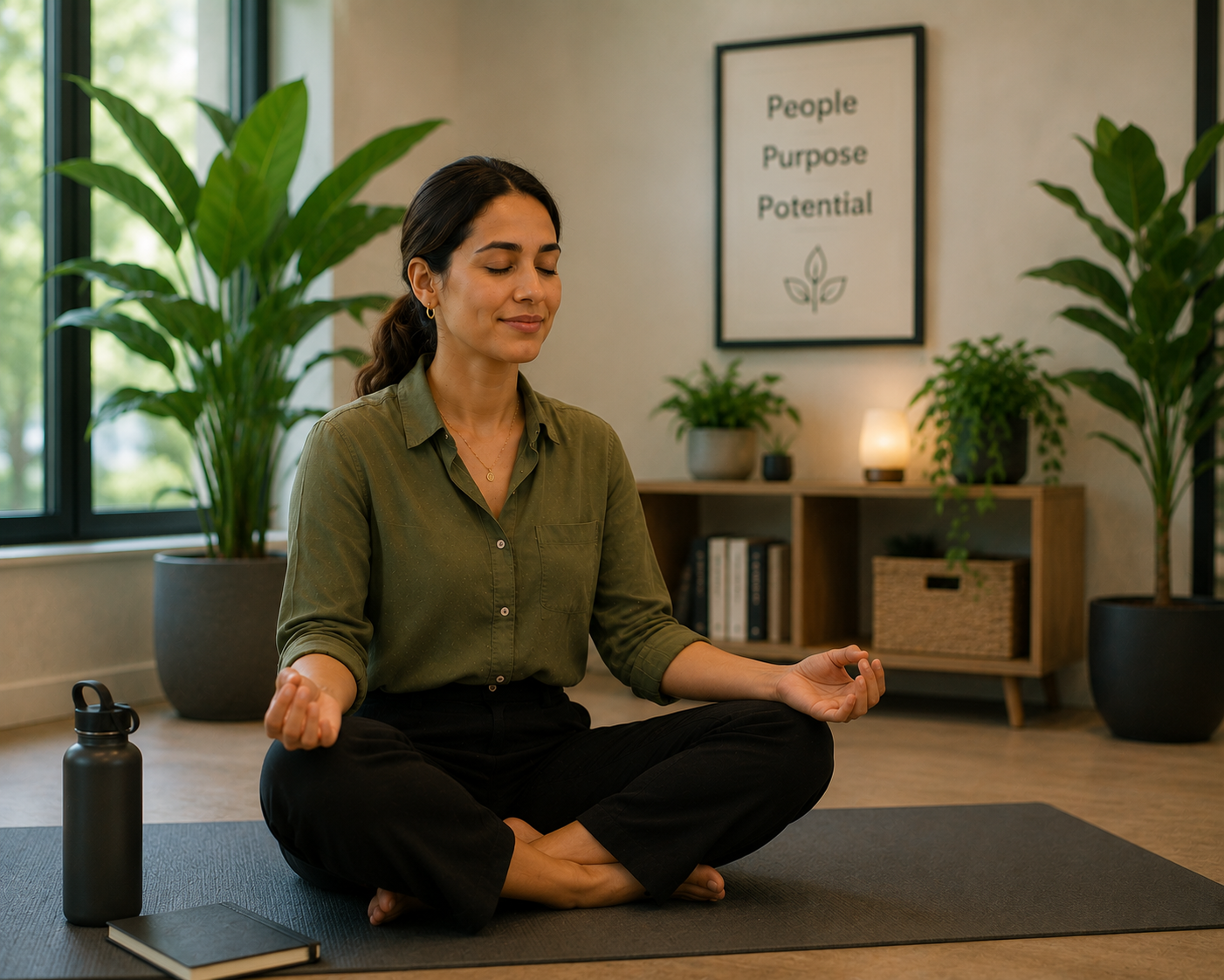 Meditation session - Mindfulness meditation - Strategic HR business partner meeting with executives to discuss organisational transformation