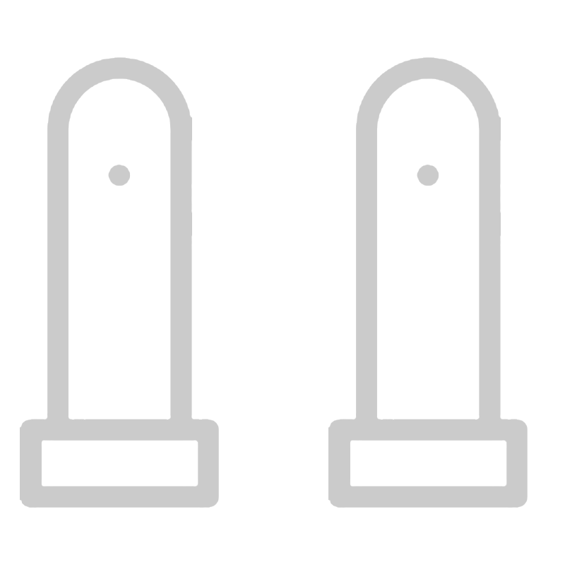 Two black skateboards with gray outlines