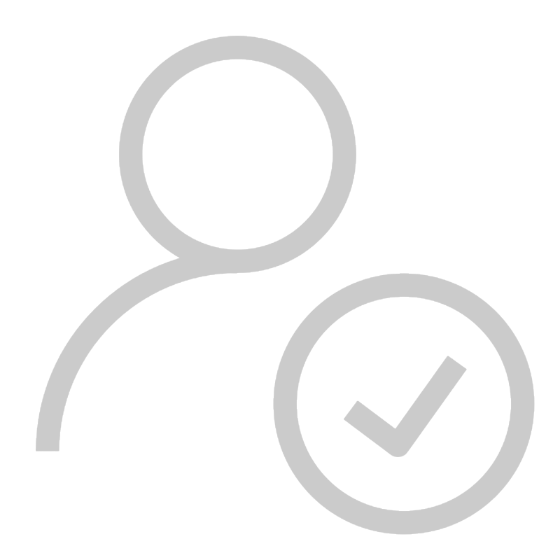 Icon of a user with a checkmark badge indicating verified or approved status.