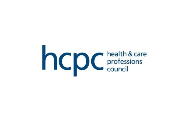 HCPC logo with the words "health & care professions council" beside it.