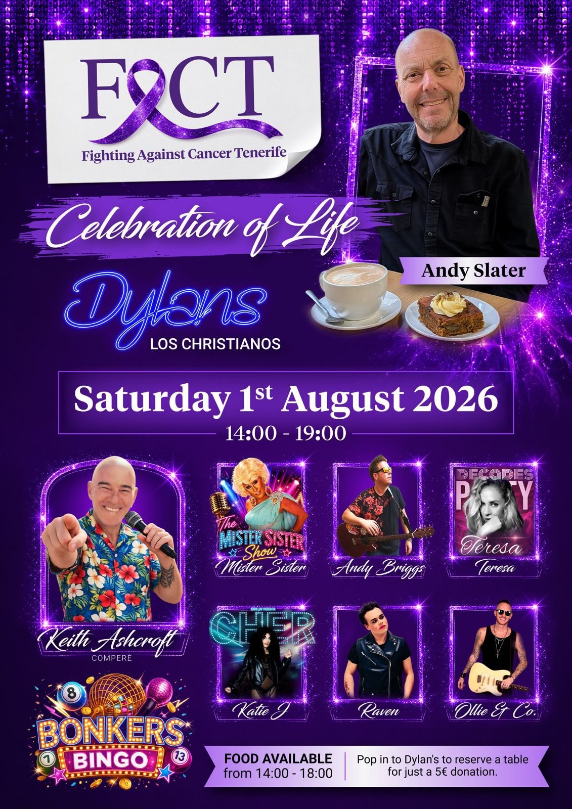 Celebration of Life, Dylans Los Cristianos, Saturday 1st August 2026