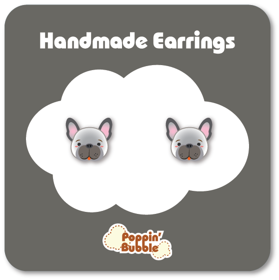 Cute French Bull Puppy Head Studs