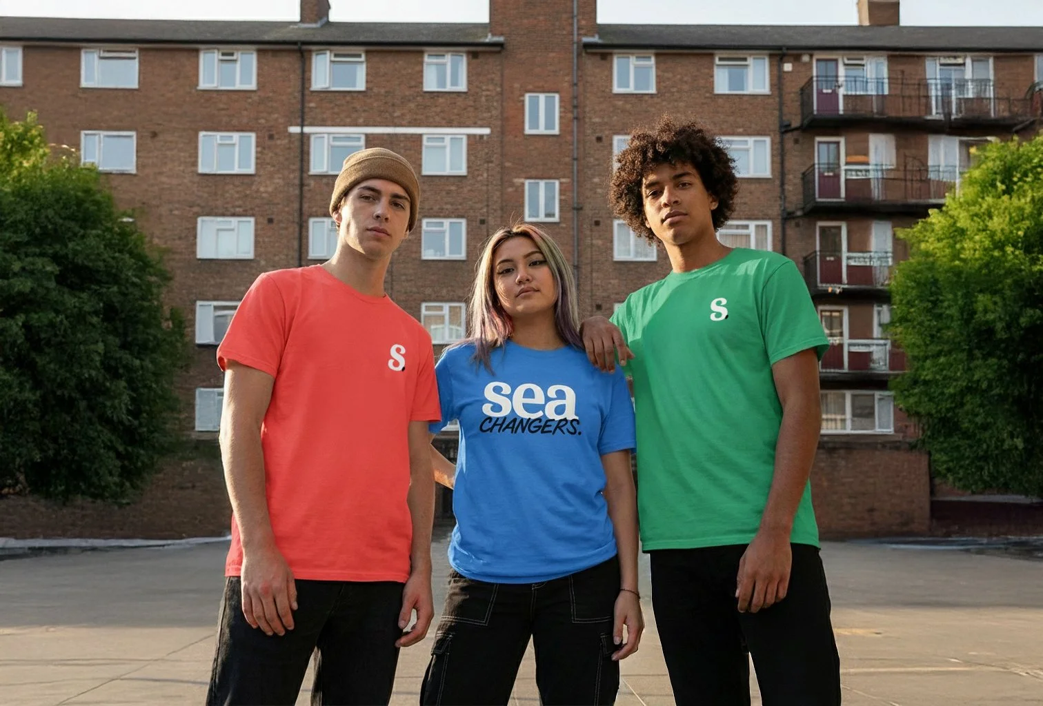 young people wearing Sea Changers T-shirts