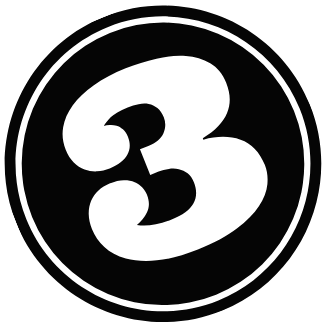 Black background with a large white number 3 in the center.
