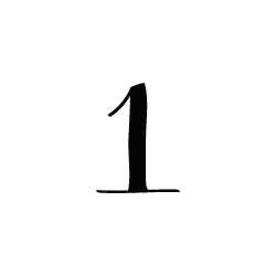 Number 1 displayed on white background