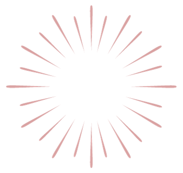 Pink sunburst graphic on a black background.