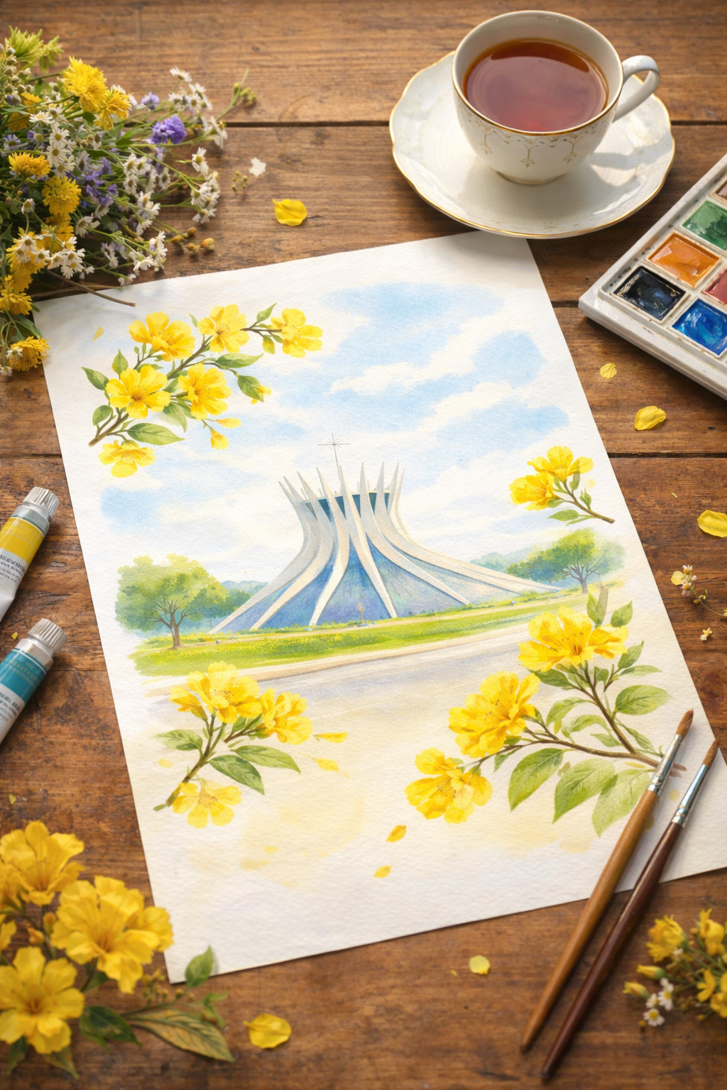 Oficina de Aquarela no Vert Café (21/abril - feriado)