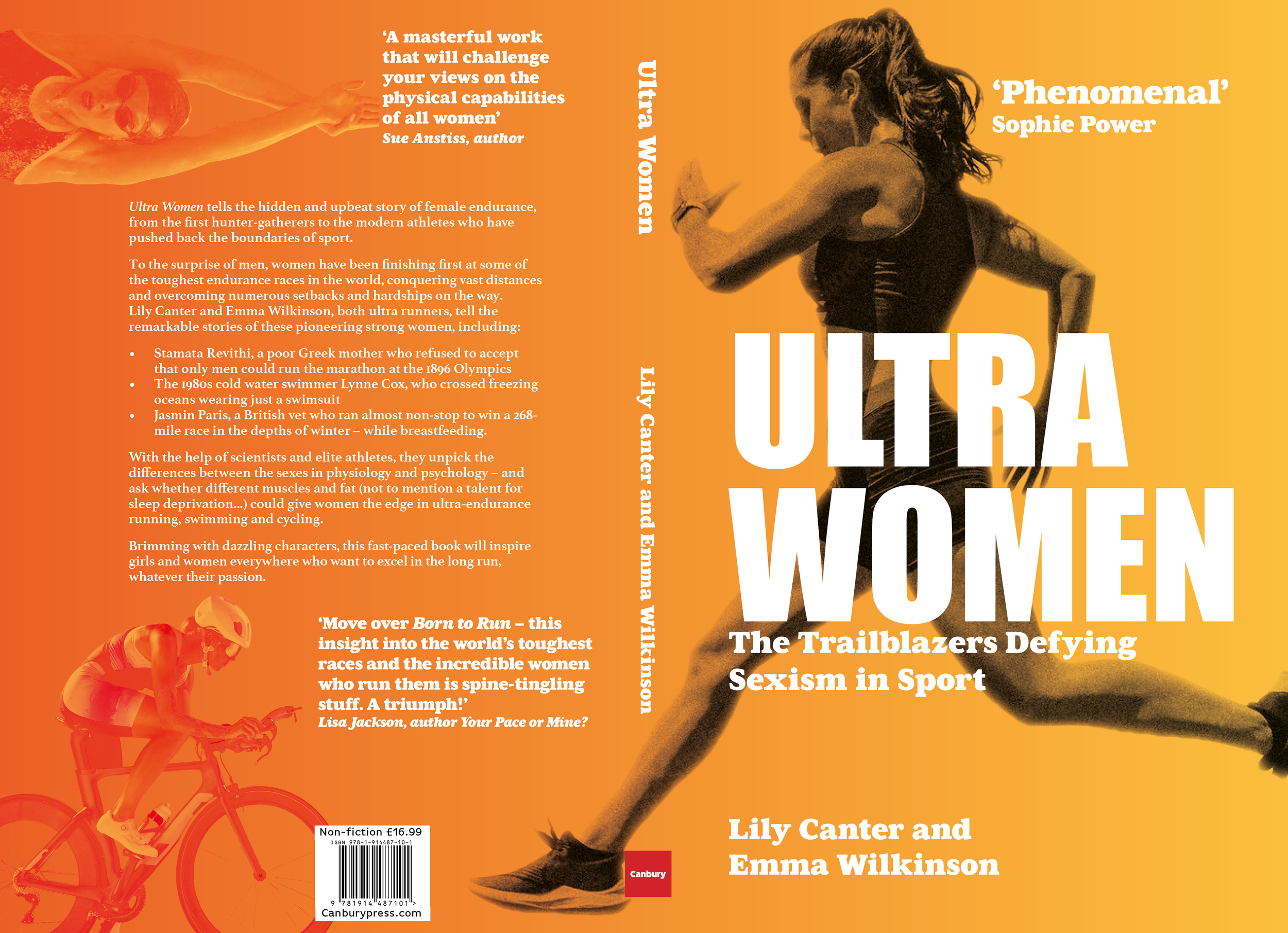 Commissioned book cover for Ultra Women by Lily Canter and Emma Wilkinson, published by Canbury Press
