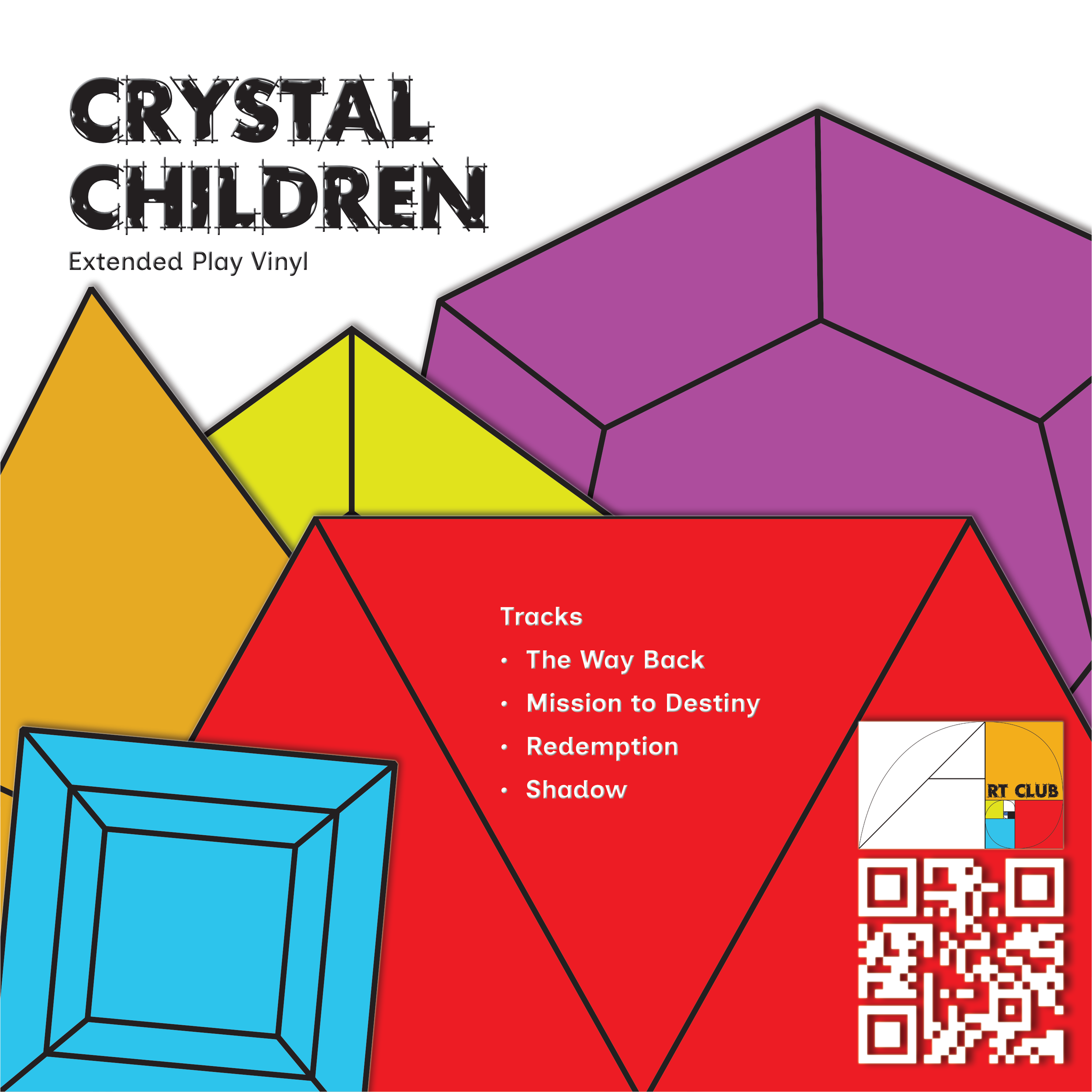 Design of a record cover for a fictional band (back cover)
