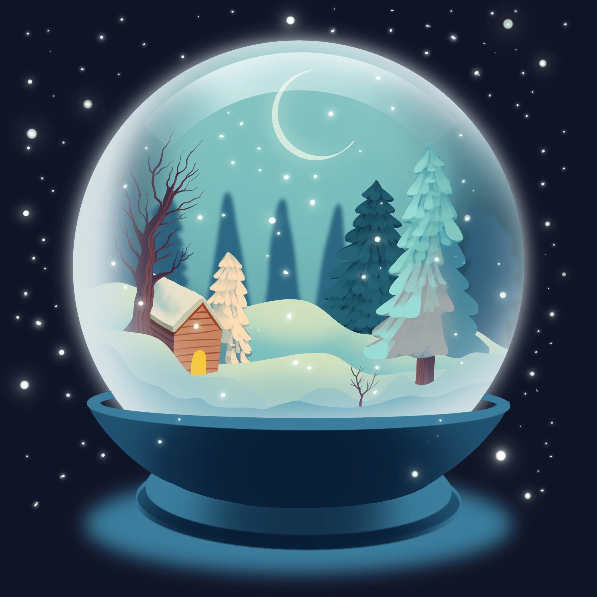 Illustration of a snowglobe