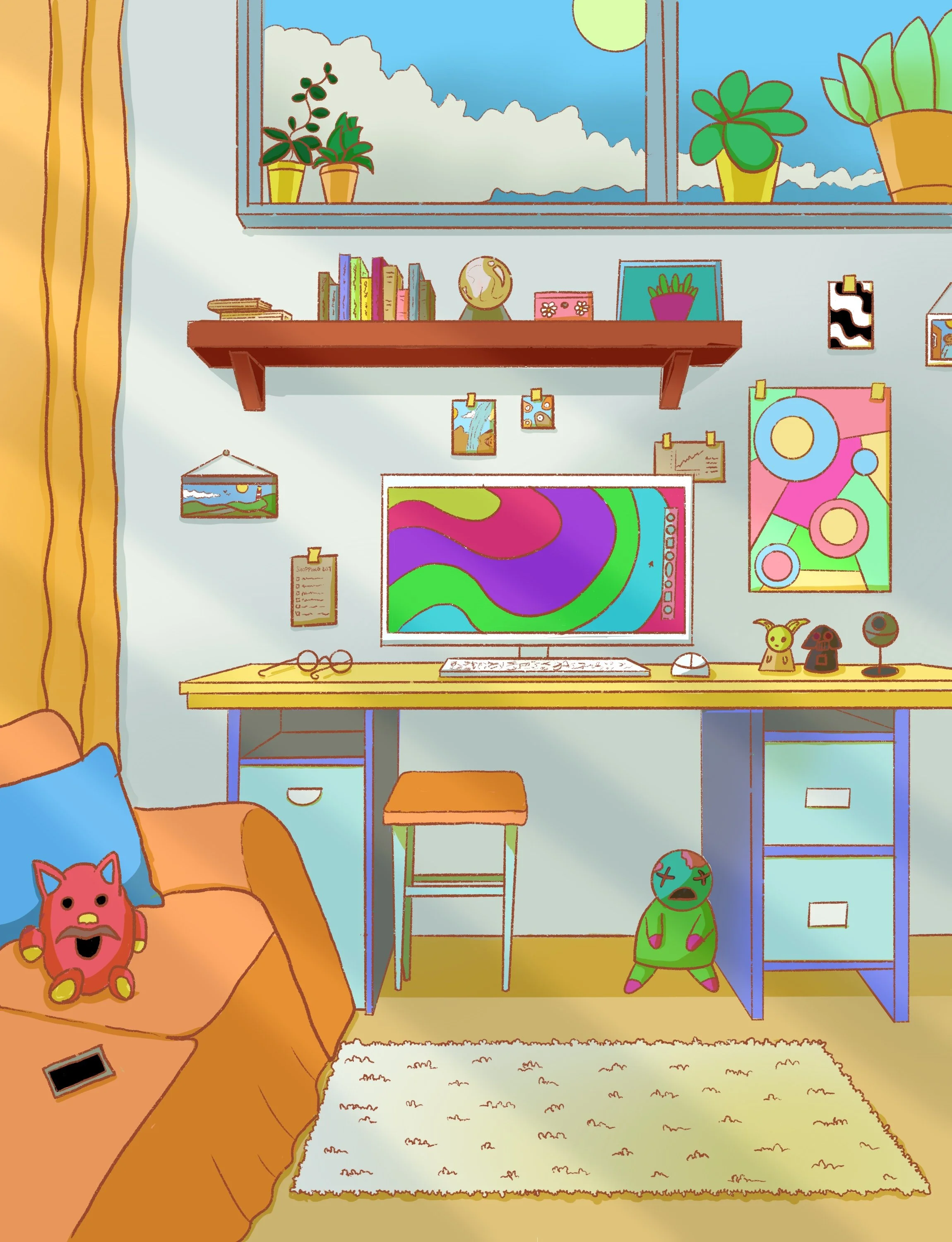 Illustration of a bedroom