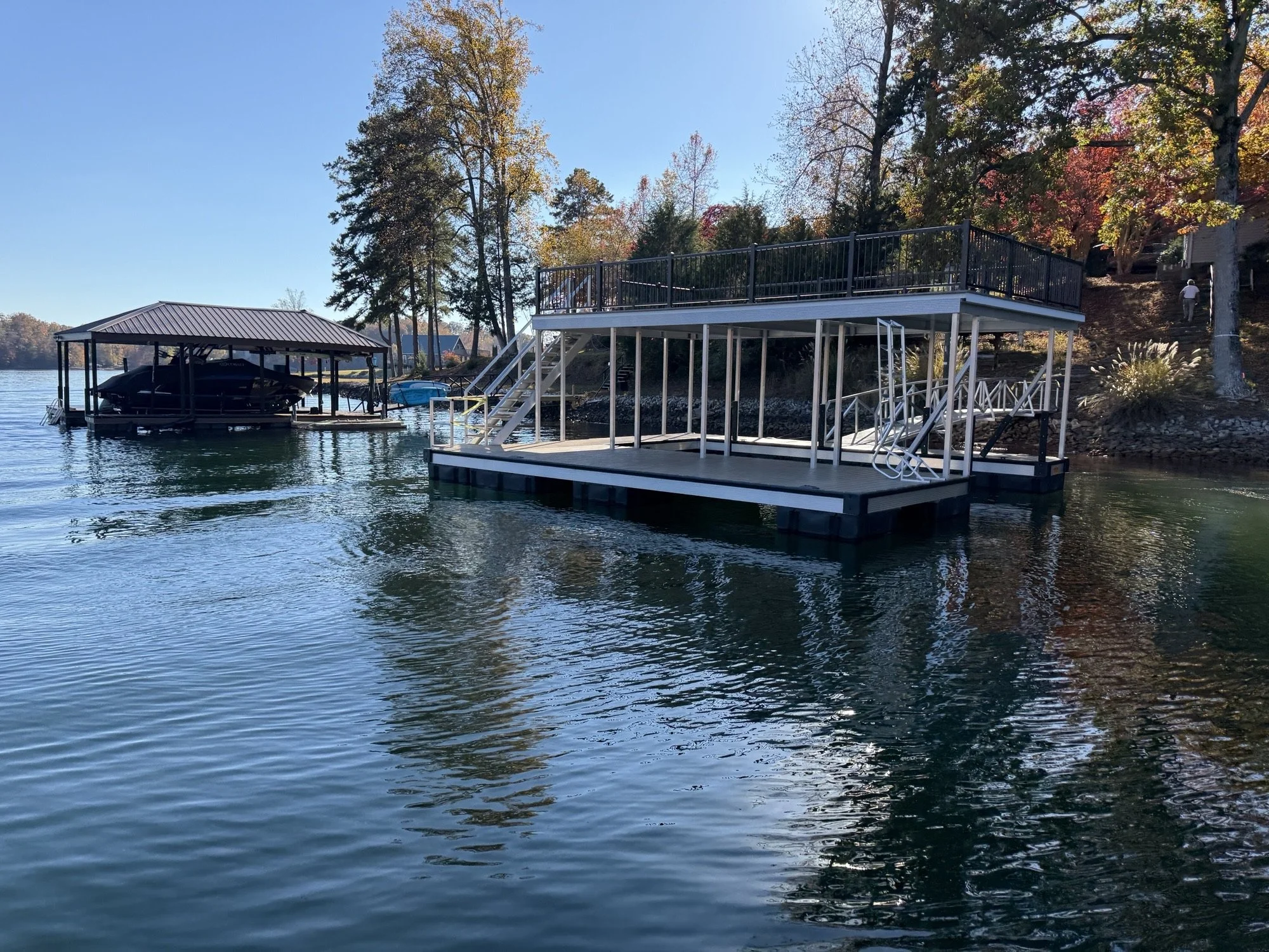 Two Story Boat Dock on Lake Keowee SC