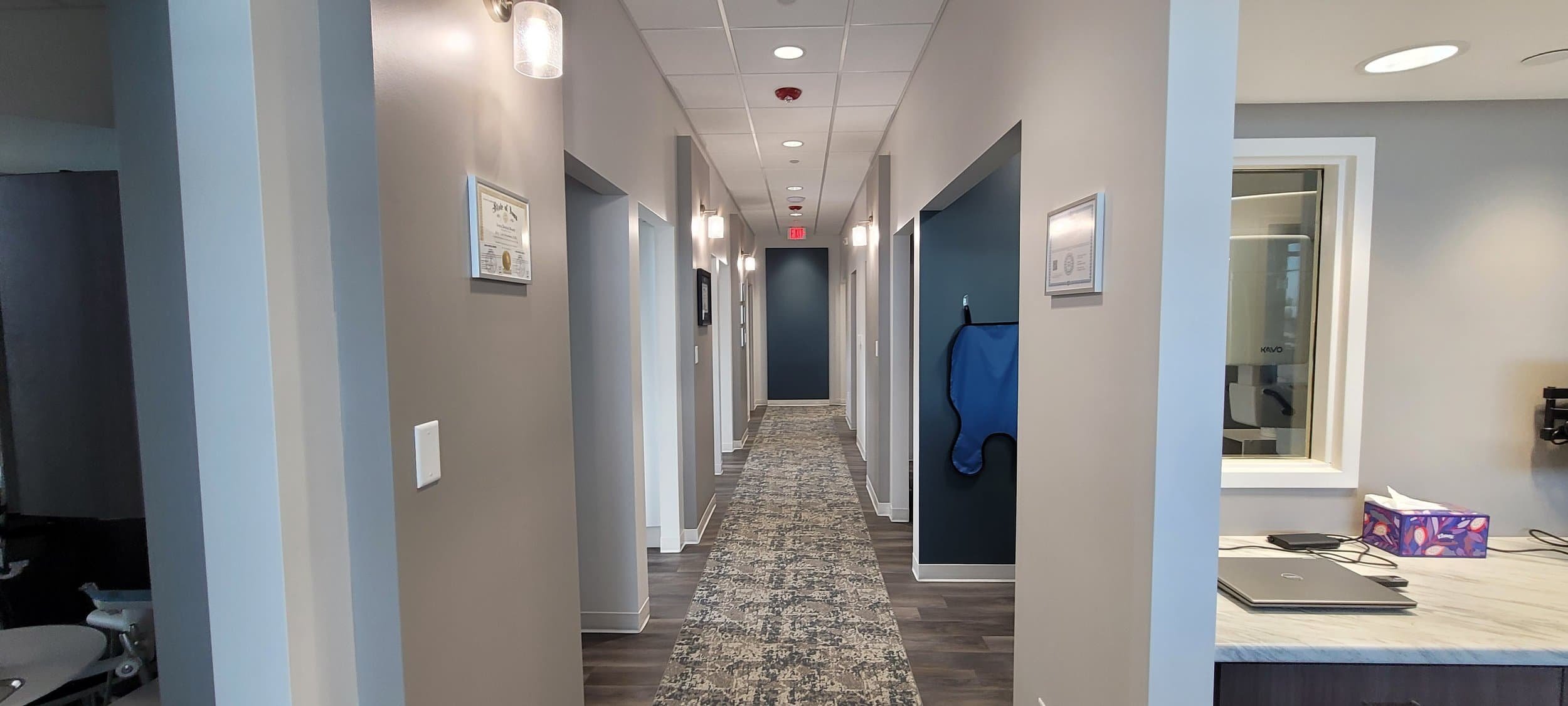 commercial property inspector inspects office building