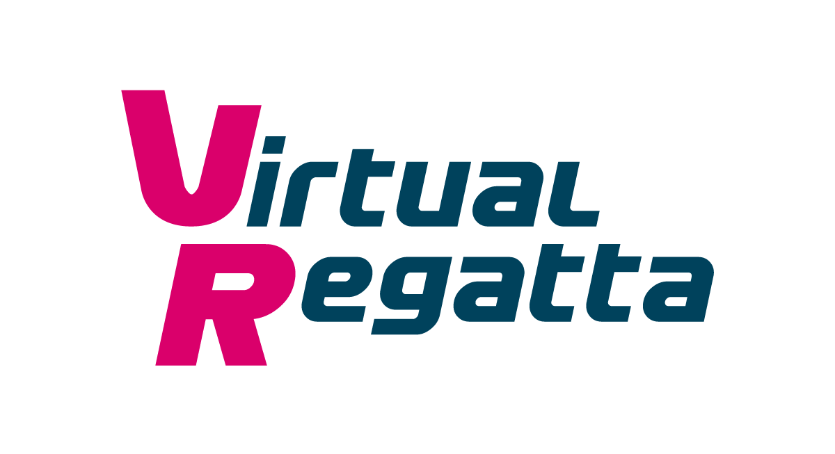 The logo of Virtual Regatta with pink and dark blue text on a white background.